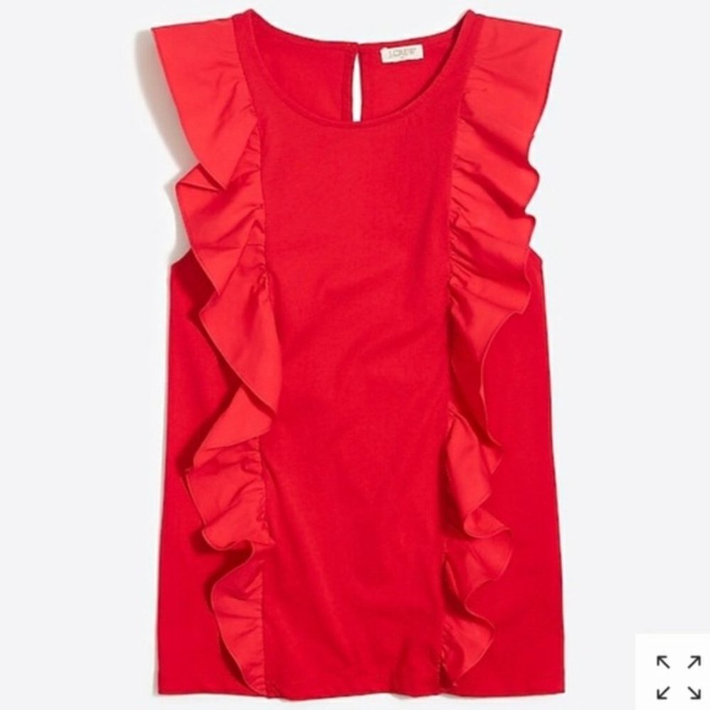 J. Crew Ruffle Front Sleeveless Top Size Small S